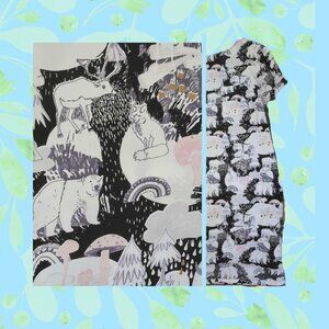 🍄50% Straight Midi Dress Woodland Print sz S